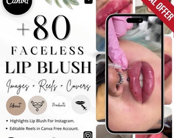 Reels de Instagram de rubor labial: Plantillas editables y portadas para historias destacadas (descarga digital)