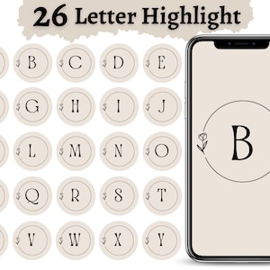 Carta instagram Destaque capas Ícones de letras neutras História alfabeto biege moderno Destaque Instagram letras ícones carta ícones do blogger