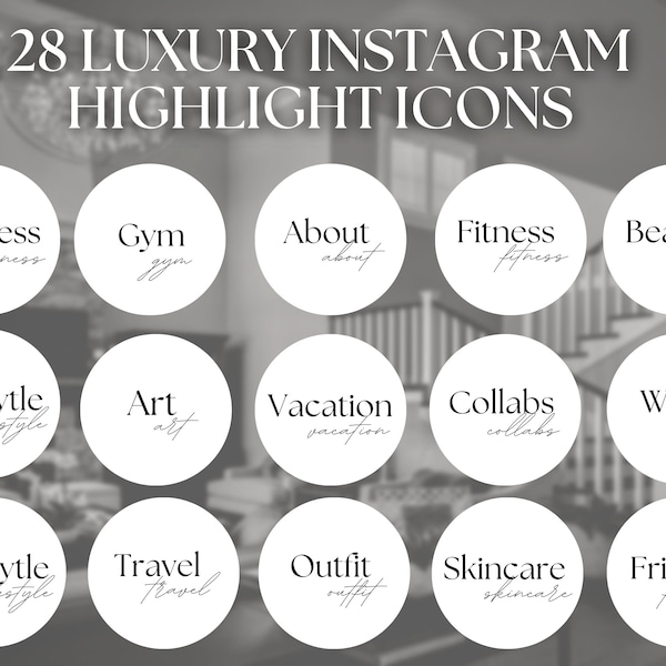 Luxus Words Social-Media-Cover | LUXURY Instagram Story Highlight Covers | White Luxus Words Social Media Instagram Highlight-Cover
