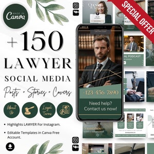 lawyer instagram template, Editable Lawyer Templates, Instagram Law, Law Firm, Attorney Template,  Lawyer Social Media post Story Highlight