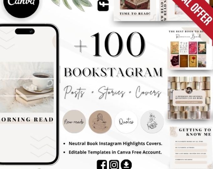 2025 Book Template Bookstagram Canva Bookish Instagram Book Lover ...