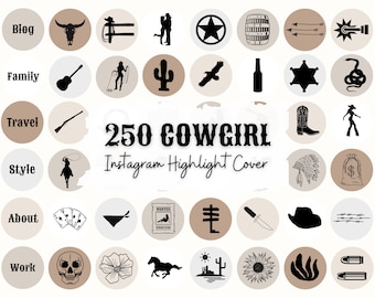 Cowgirl Instagram Highlight Covers: Boho Cowboy Icons (Digital Download)