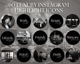 Copertine di lusso nere per Instagram / Icone dei social media (download digitale)