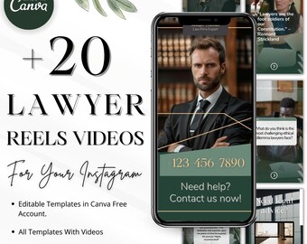 Plantilla de Instagram Reels para abogados: Vídeo editable (PDF)