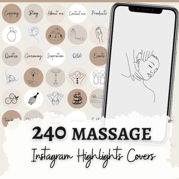 Massage Instagram Highlight Covers: Neutral Spa Icons (Digital Download)