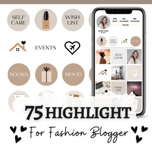 Fashion Instagram Highlight Covers, Moderne Highlight Covers Fashion Blogger Instagram Story, 5 neutrale achtergronden voor Instagram Stories