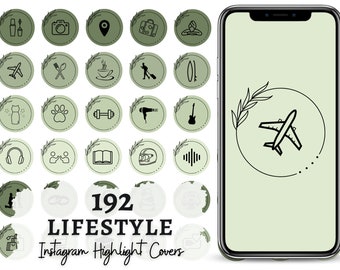 Sage Green Instagram Highlight Covers: Minimalist Social Media Icons (Digital Download)