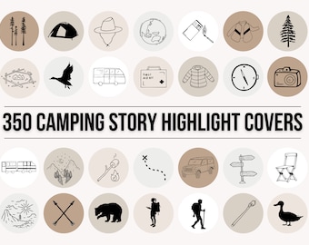 Camping Instagram Highlight Covers | Outdoor Adventure Story Icons | Nature, Travel & Hiking Icons | Digital Download