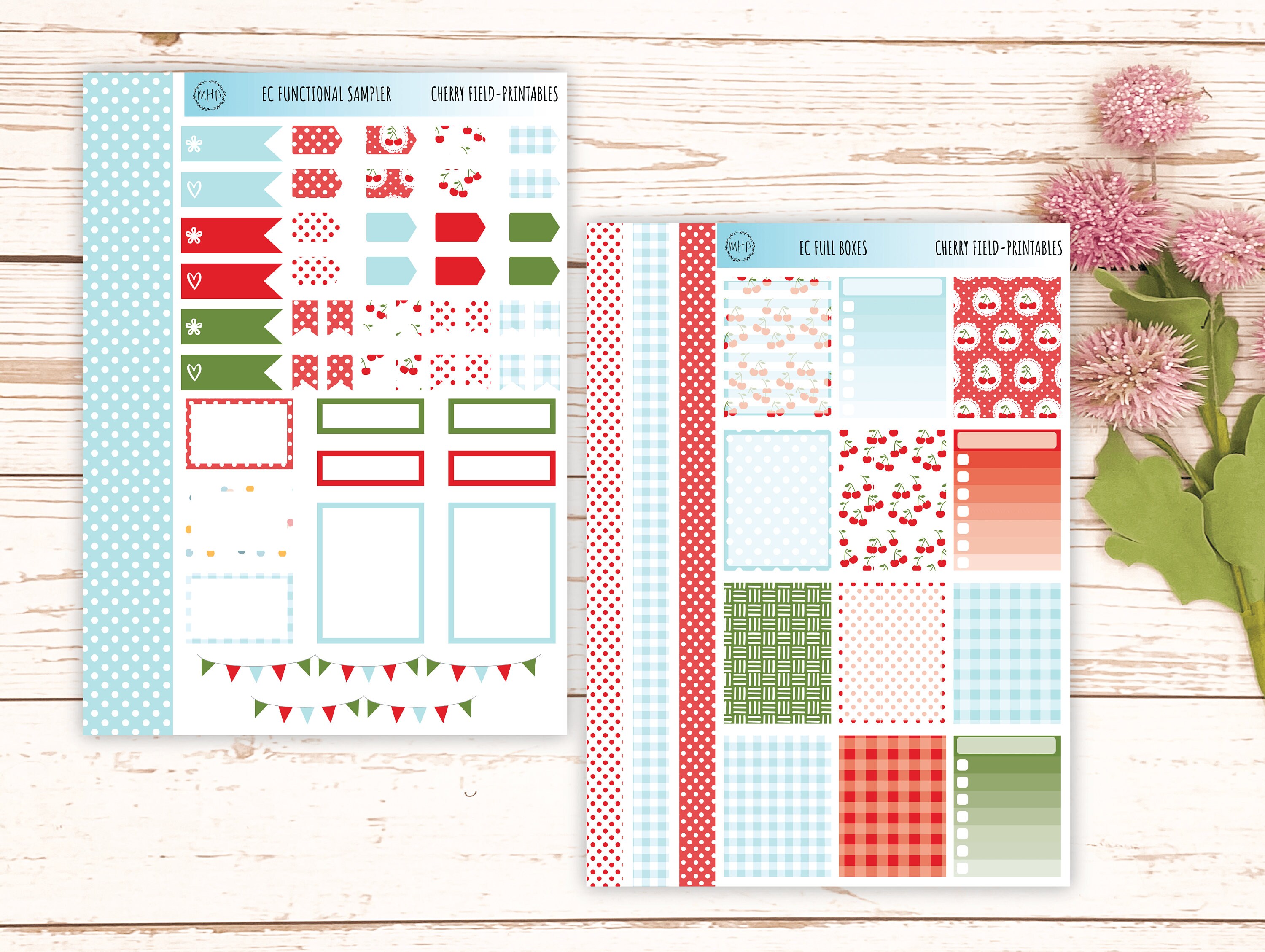 Printable Stickers for Vertical Weekly Planning. Sticker for 7x9 Erin ...