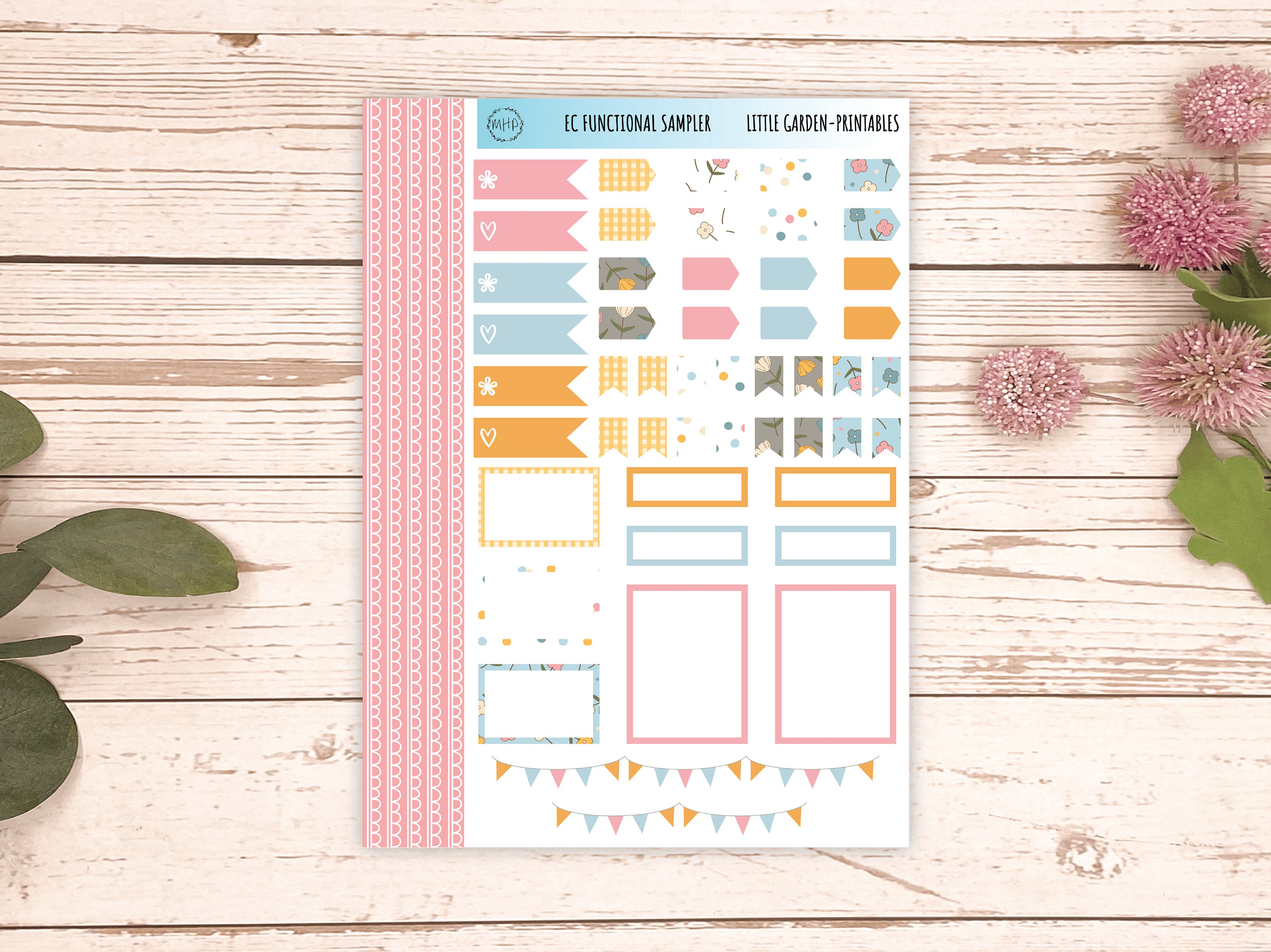 Printable Boxes & Functional Stickers. Sticker for 7x9 Erin Condren