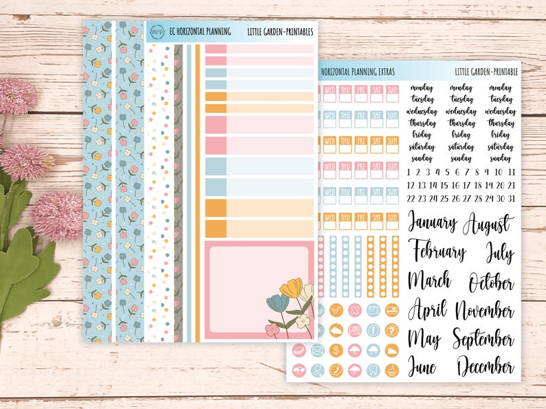 Printable Stickers for Horizontal Planning &amp; Daily Duo. Sticker for 7x9 ...
