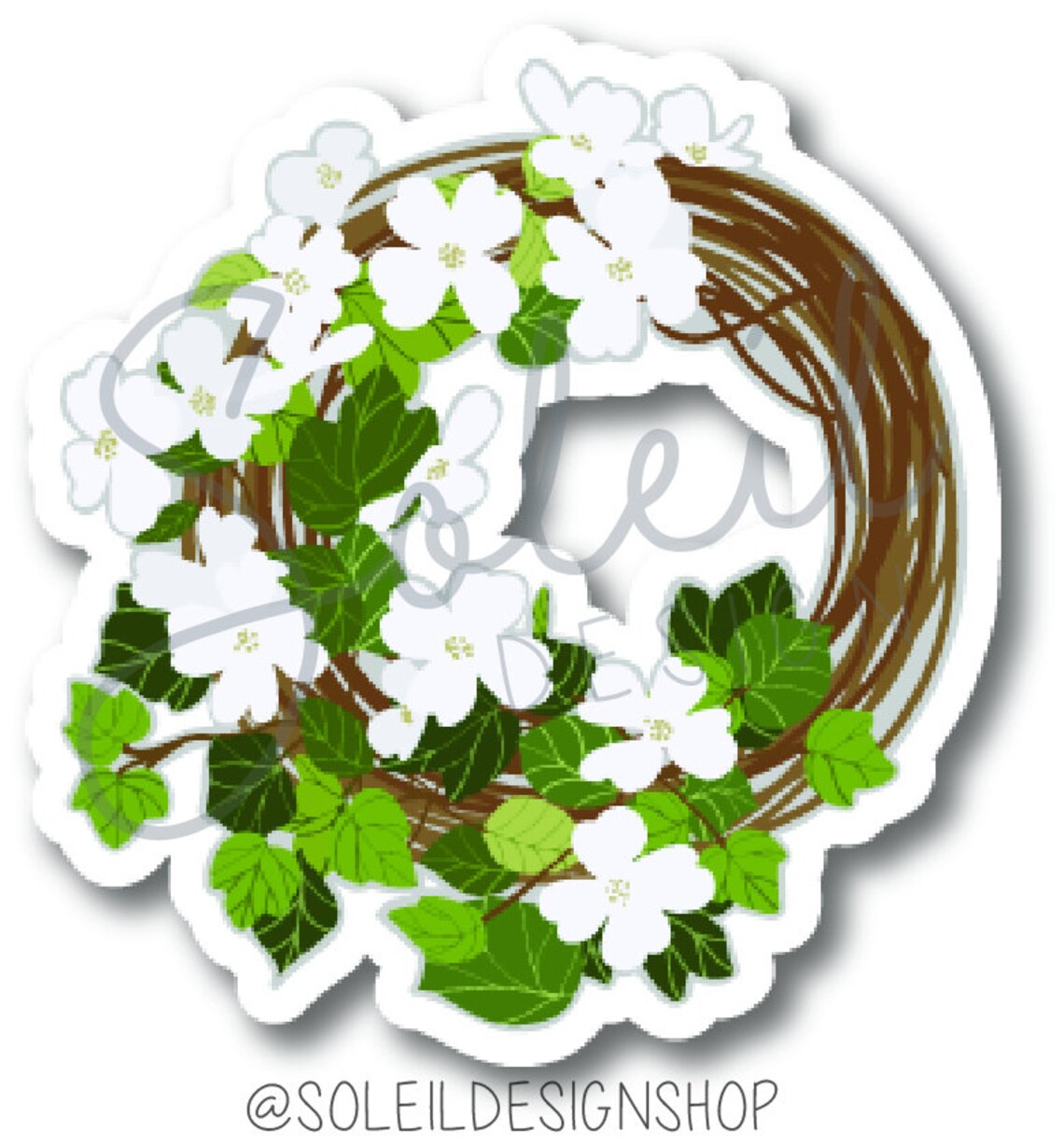 Decorative Wreath Stickers Single Vinyl Sticker Decal | Etsy