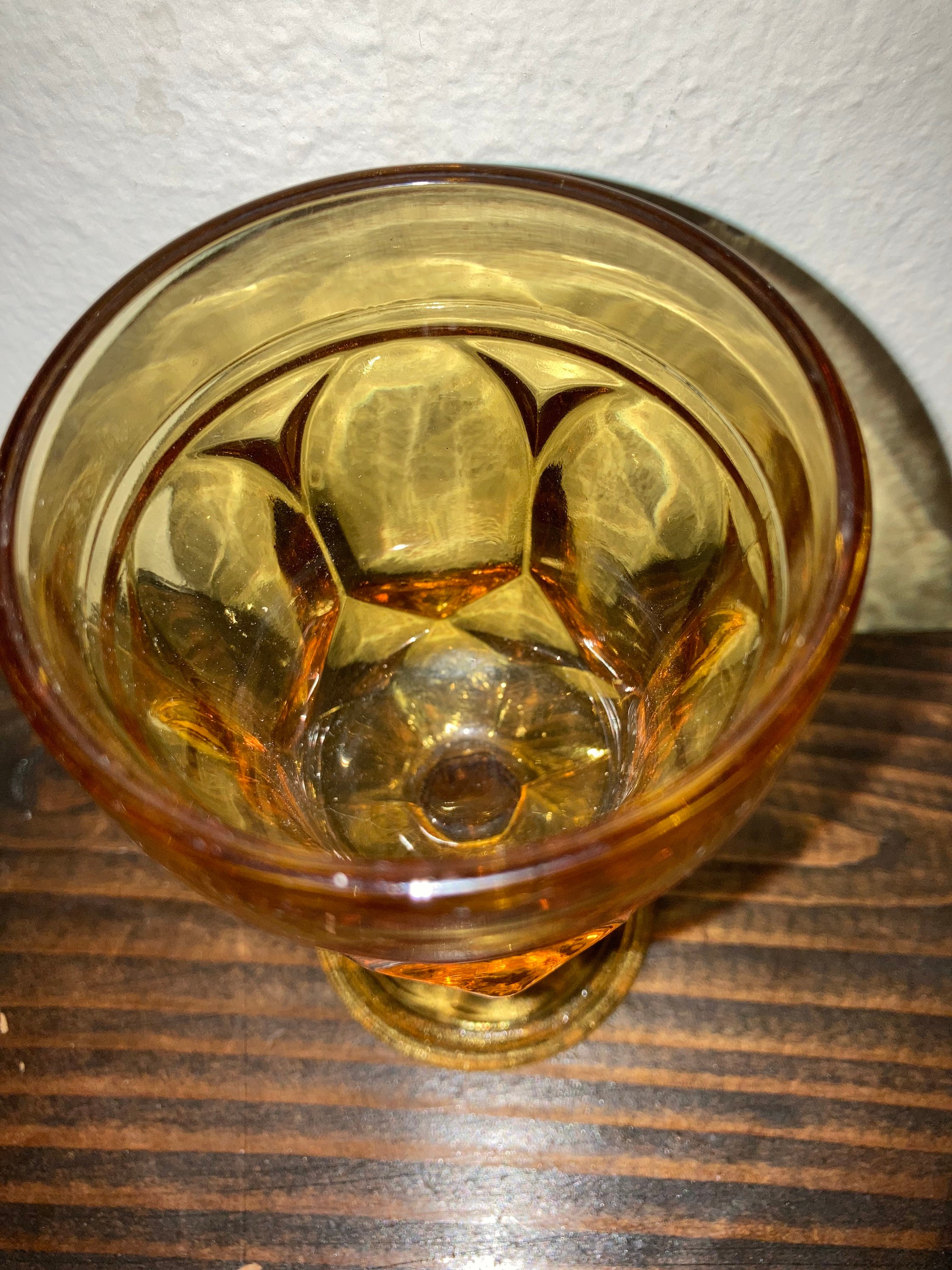 Fostoria Jamestown Glassware // Small Amber Goblet Etsy