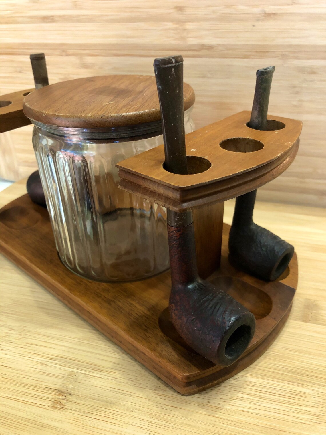 Vintage Pipe Stand with Humidor Etsy