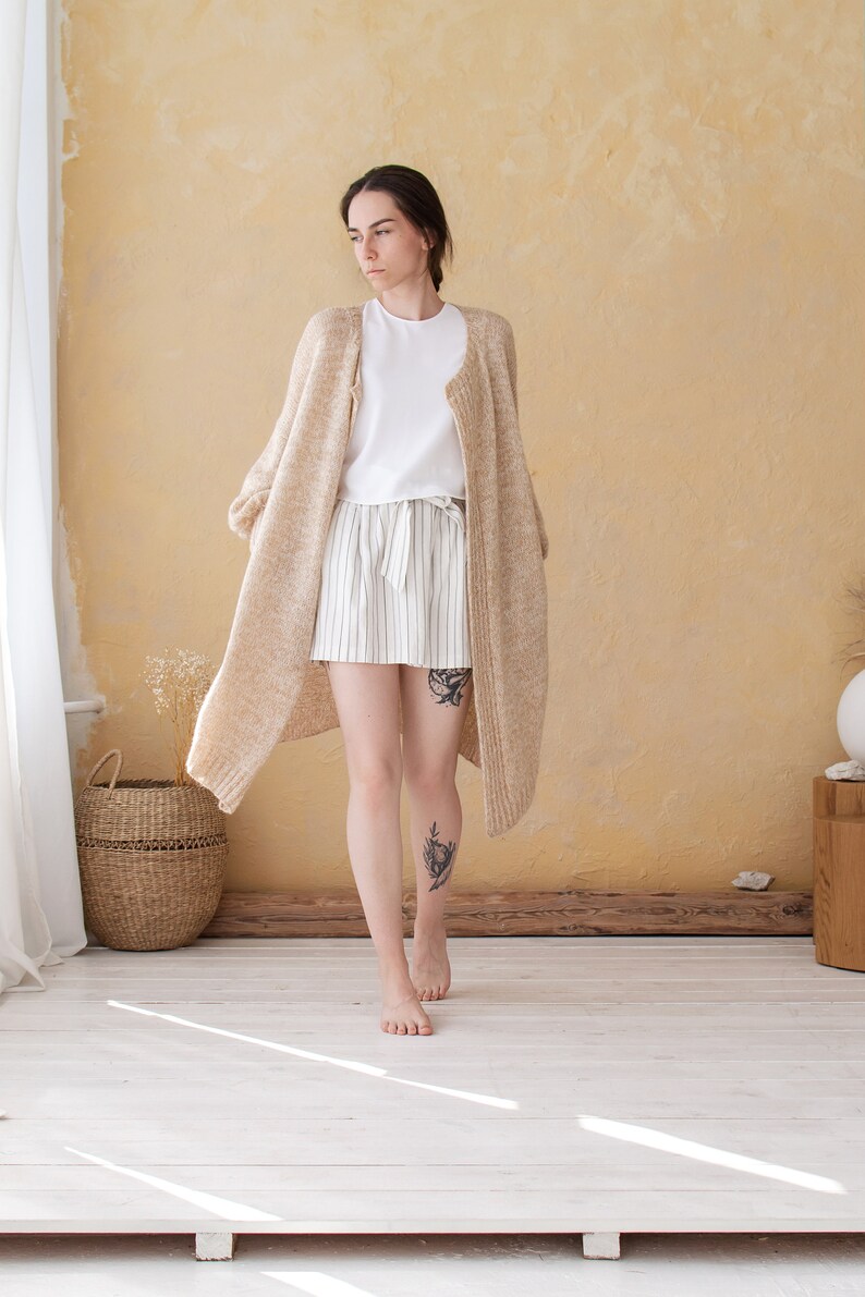 Long wool cardigan, Knitted jacket, Mohair cardigan, Wool sweater, Handmade cardigan image 7