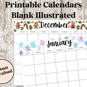Printable Calendar - Etsy