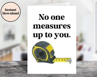 Afdrukbare Vaderdagkaart, niemand meet aan u Meetlint 5x7 kaart, Instant Digitale Download
