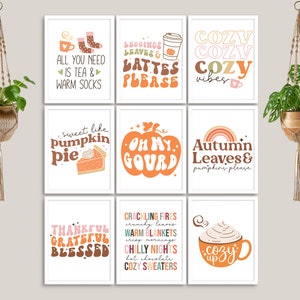 Fall Autumn Illustrated Quotes and Sayings, 10 Prints, printable wall art for your gallery wall, Set 1