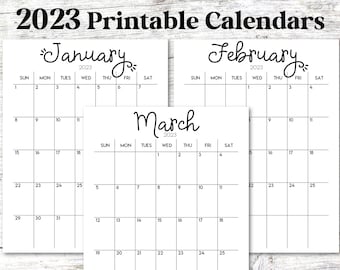 Maandelijkse planner afdrukbaar 2023, afdrukbare kalenders, afdrukbare kinderkalenders, schattige kalenders