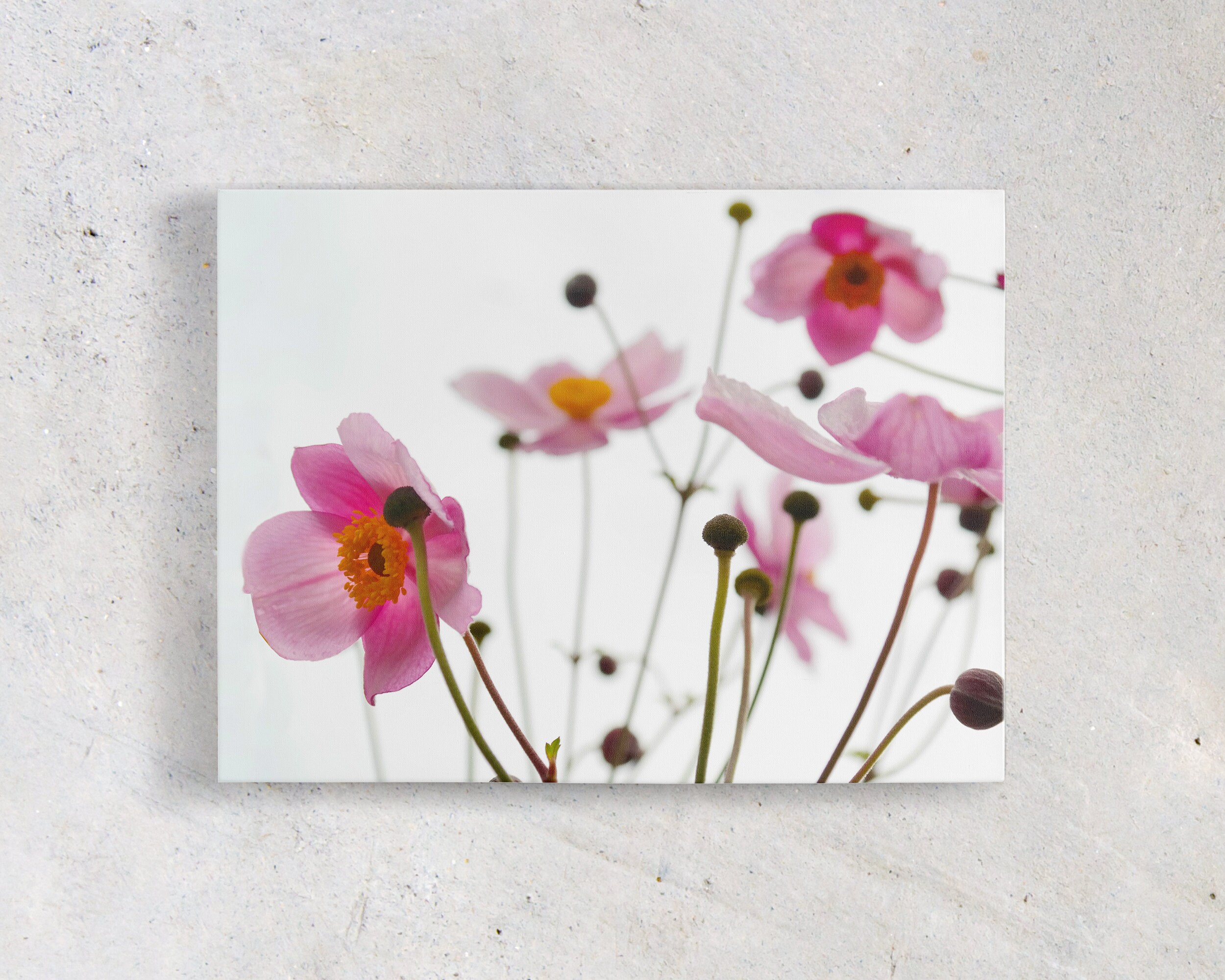 Pink Flowers canvas art 16 x 20 wall decor | Etsy