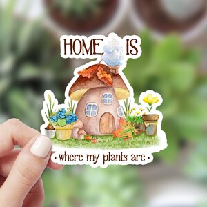Sticker « C'est là que sont mes plantes », Sticker amateur de plantes en vinyle pour ordinateur portable, Sticker cottagecore, Sticker esthétique bouteille d'eau imperméable à l'eau