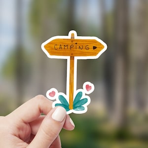 Camping Schild Vinyl Aufkleber, Camper Geschenk, Camper wasserdicht Aufkleber, niedlicher Aufkleber für Laptop Hydroflask Wasserflasche Tumbler Telefon Journal