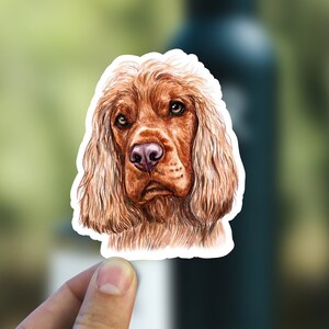 Naklejka Cocker Spaniel Angielski, Realistyczna naklejka winylowa z psem, Prezent dla miłośnika psów, Wodoodporny pies akwarelowy, Naklejka na laptopa Hydroflask Waterbottle