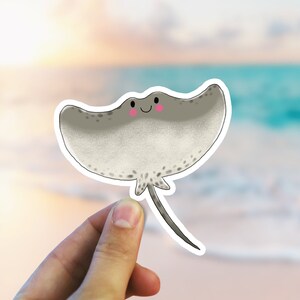Kawaii Stingray Aufkleber, Süßer Ozean Tier Aufkleber, Meereskreatur Laptop Aufkleber, Wasserdichte Flasche Wasserflasche Journal Fisch Vinyl Aufkleber