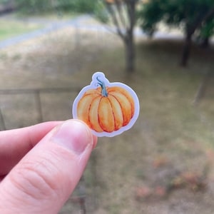 Mini adesivo zucca, adesivo in vinile impermeabile acquerello per laptop, telefono, agenda, diario, bottiglia d'acqua, piccola decalcomania di Halloween da 1 pollice