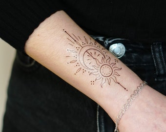 Sun Moon Tattoo Etsy