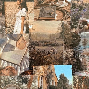 cottage-core mini wall collage kit, aesthetic [collage prints] [collage wall kit] [aesthetic collage set] [wall collage prints]