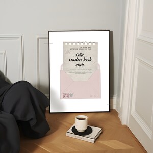 cozy readers book club bookish wall art print | A4 book poster, booktok, romance book art print, book trope wall art, book merch, booktok