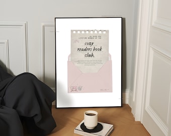 cozy readers book club bookish wall art print | A4 book poster, booktok, romance book art print, book trope wall art, book merch, booktok