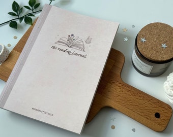 softcover leesdagboek - bullet journal, rasterjournaalstijl [boekenplank, leesplanner, leestracker, leesverlanglijst, leesdoel]