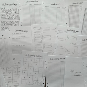 A5-rutnät för bokrecensioner | läsplanerare, läsdagbok, bokspårare, läsarpresent, bokklubbspresent, boklig booktok, filofax, kikki k