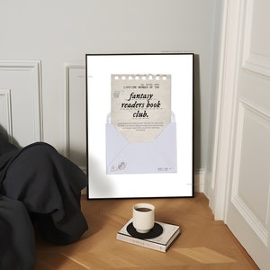 fantasy readers book club bookish wall art print | A4 book poster, booktok, romance book art print, book trope wall art, book merch, booktok