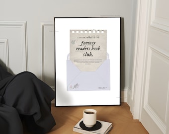 Lámina decorativa para pared con temática de libros, ideal para clubes de lectura de fantasía / Póster de libro tamaño A4, Booktok, lámina decorativa de libros románticos, arte mural con motivos literarios, merchandising literario, Booktok