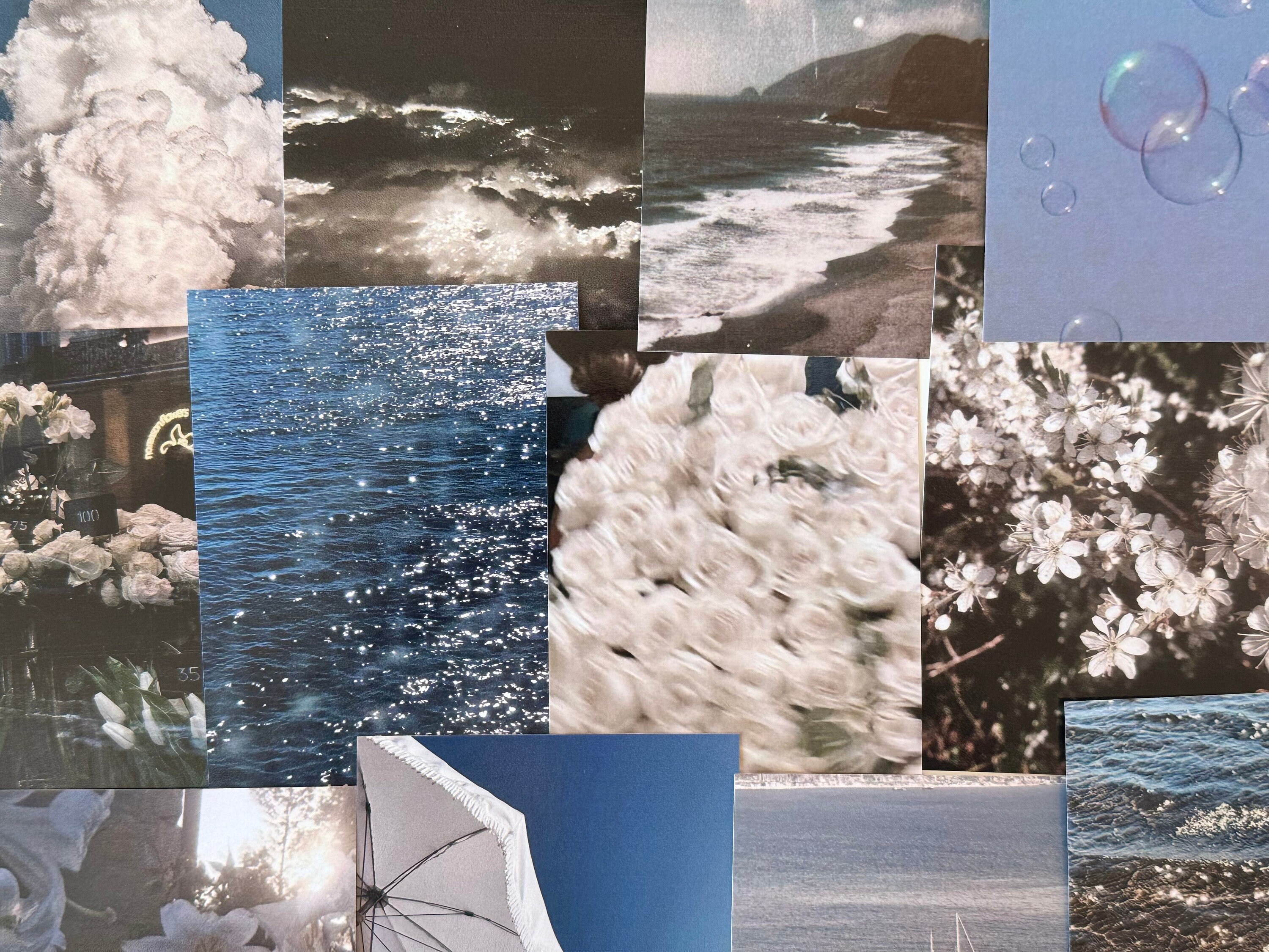 Blue / Dark Mini Wall Collage Kit, Aesthetic [collage Prints] [collage ...