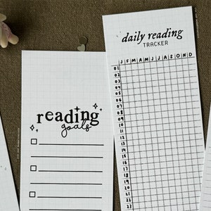 reading goals, daily reading tracker bookmark [gifts for book lover, reading tracker, bookish stationery, vintage library book trackers]