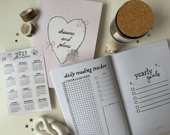 Agenda literaria 2026 y sin fecha / agenda coqueta, diario de lectura, registro de libros, regalo para lectores, regalo para clubes de lectura, bookish booktok, agenda semanal
