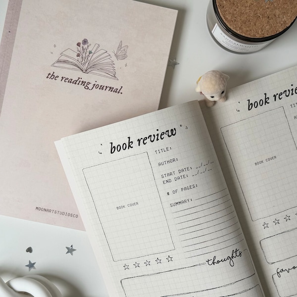 Couverture souple grille de revues de livres | agenda de lecture, journal tbr, journal de lecture, suiveur de livre, cadeau lecteur, cadeau club de lecture, booktok livresque