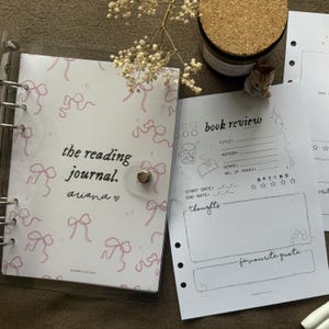 binder book review grid journal | reading planner, tbr journal, reading diary, book tracker, reader gift, book club gift, bookish booktok