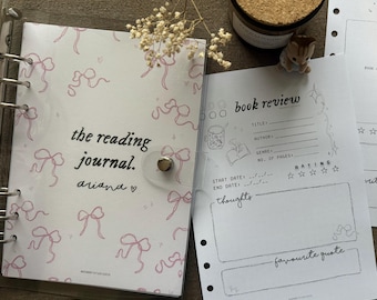 Caderno quadriculado para resenhas de livros | Planejador de leitura, diário de leitura, rastreador de livros, presente para leitor, presente para clube do livro, lista de livros para amantes de livros