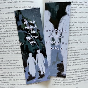 night we met bookmark | lyric ghost bookmark, cozy illustrated bookmark, romance reader bookmark, bookish booktok, book club gift book lover