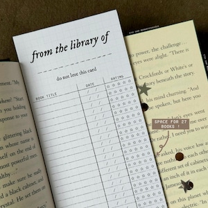 reading log TBR, &#39;from the library of&#39; bookmark [gifts for book lover, reading tracker, customised bookmark, vintage library book trackers]