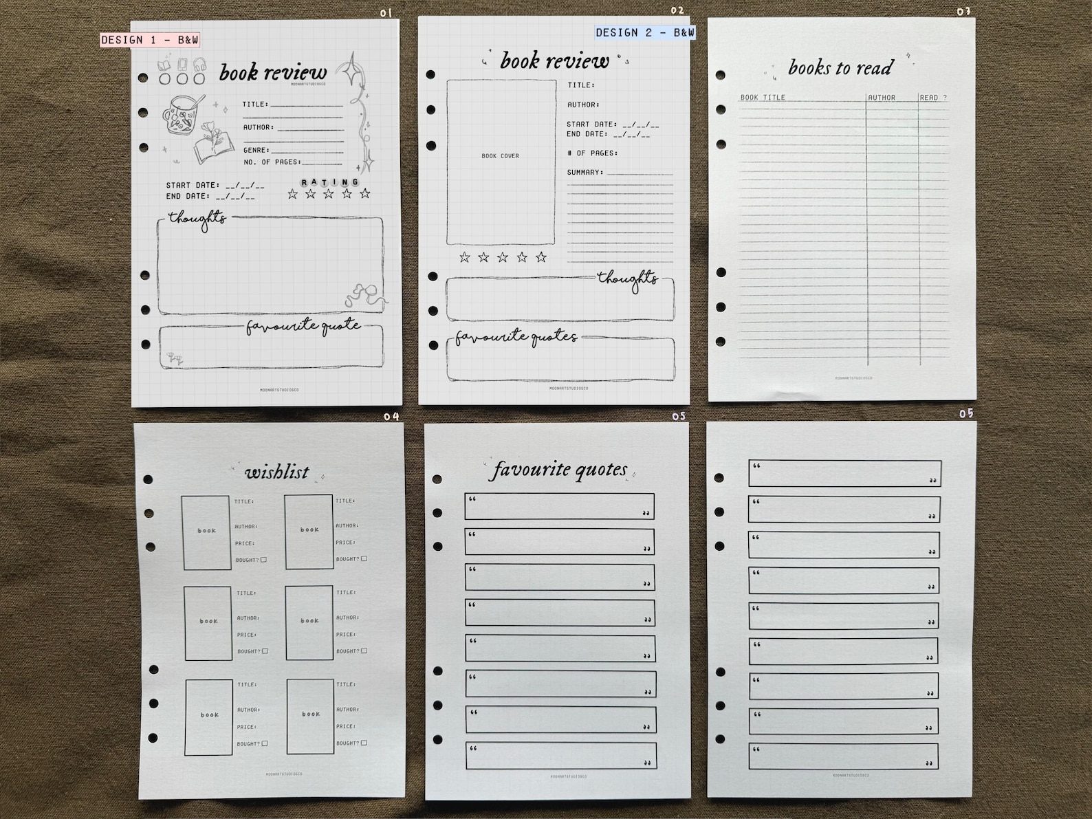 A5 Book Review Grid Inserts | Reading Planner, Reading Diary, Book ...