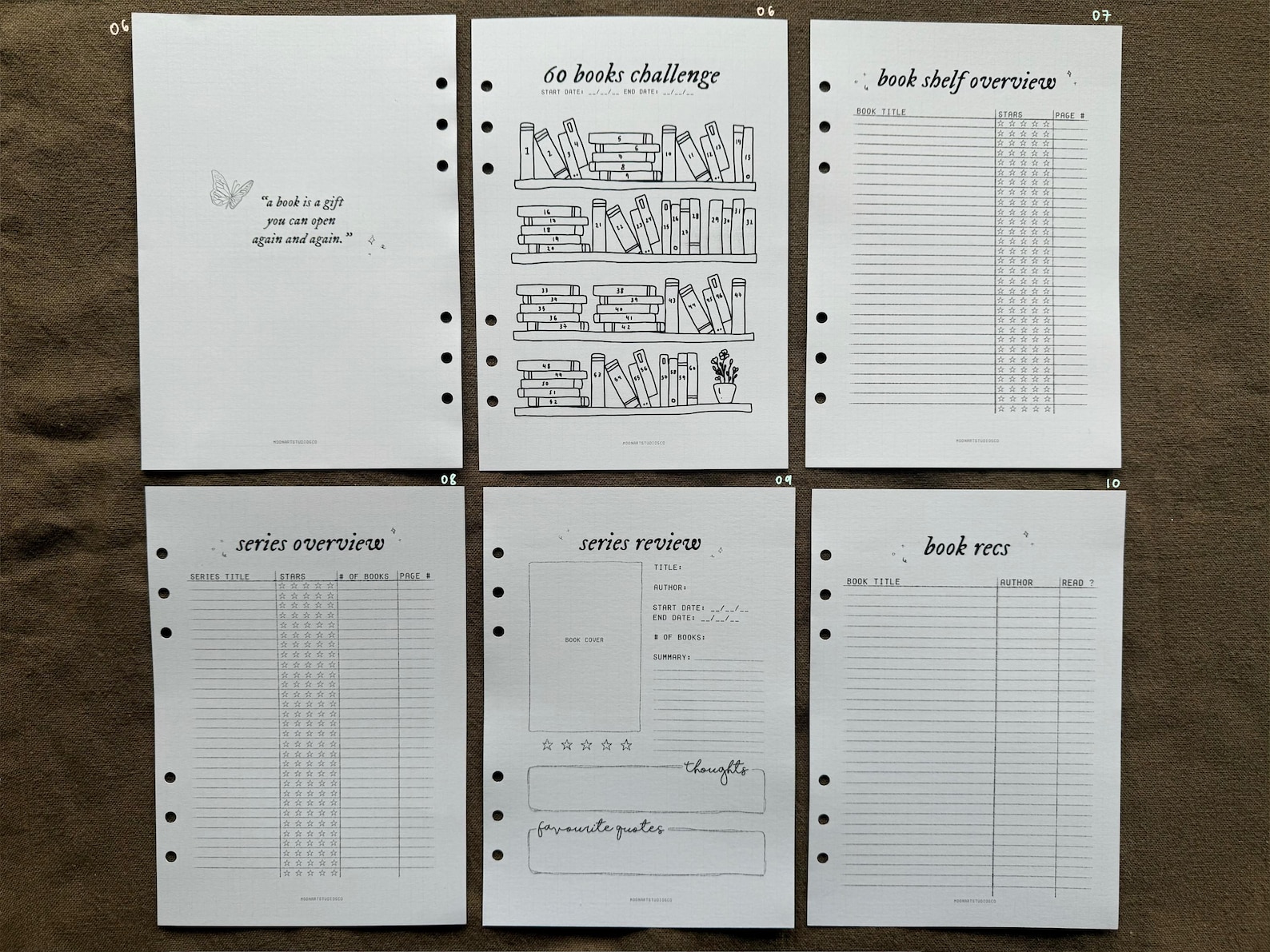 Book Insert Examples A5 Book Review Grid Inserts | Reading Planner, Reading Diary, Book ...