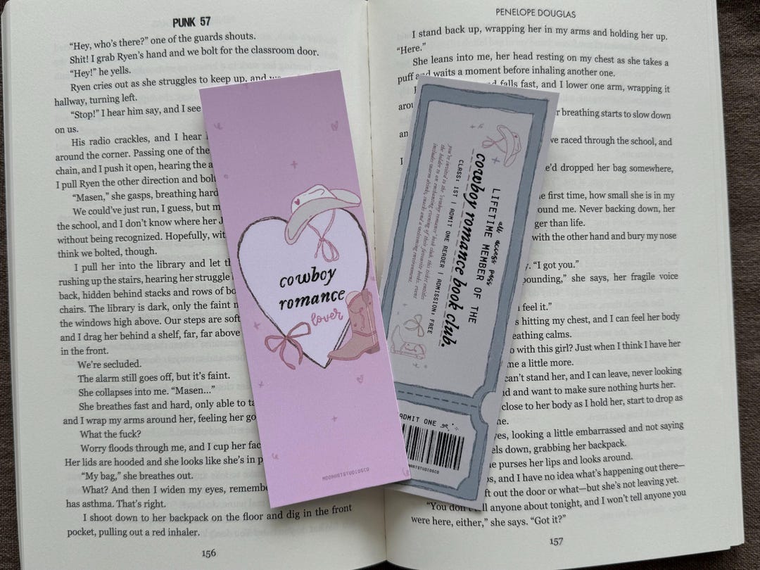 Cowboy Romance Lover Bookmark | Cowgirl Western Admit One Bookmark ...