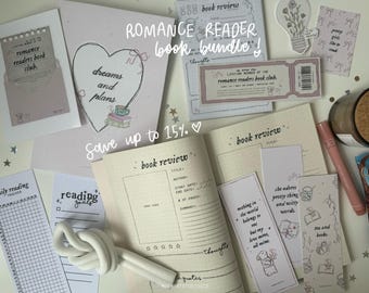 Caja de regalo para lectores de novelas románticas / caja de regalo para lectores, booktok, regalo para club de lectura, planificador de lectura, papelería para lectores, regalo para amantes de los libros, caja de libros