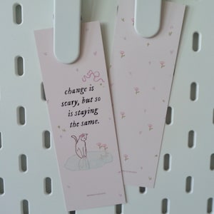 self care cute cat affirmation bookmark | coquette bookmark, bookish, booktok, book club, book lover gift, cute bookmark, soft girl bookmark
